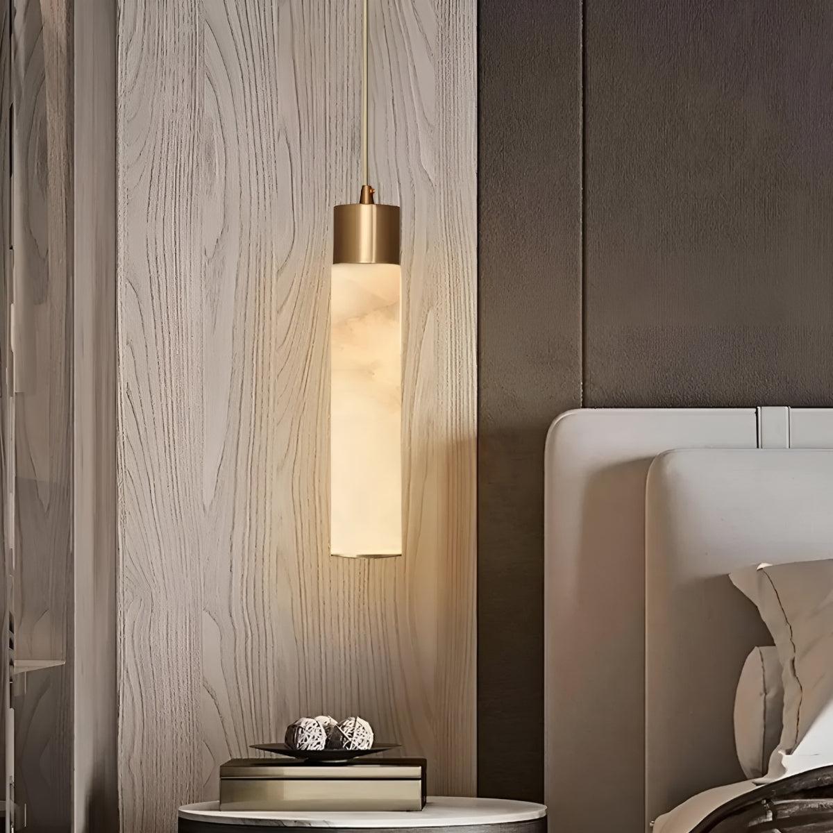 Alabaster Pendant Light Fixture With Adjustable Hanging Design