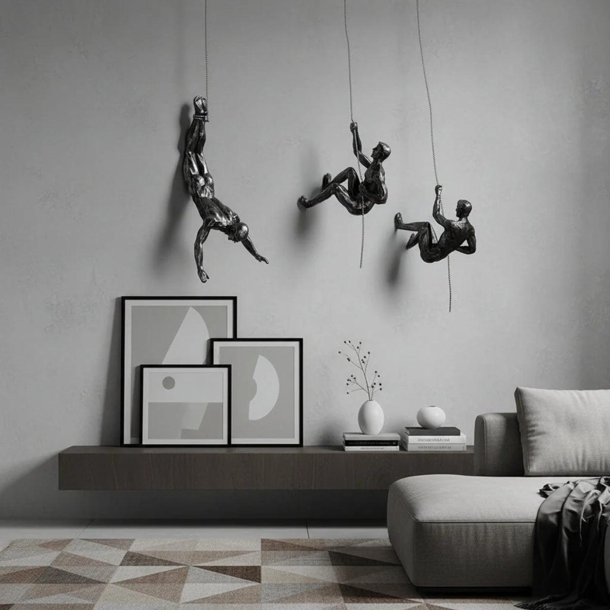 Climbing Hanging Man Figure Wall Art For Home Decor