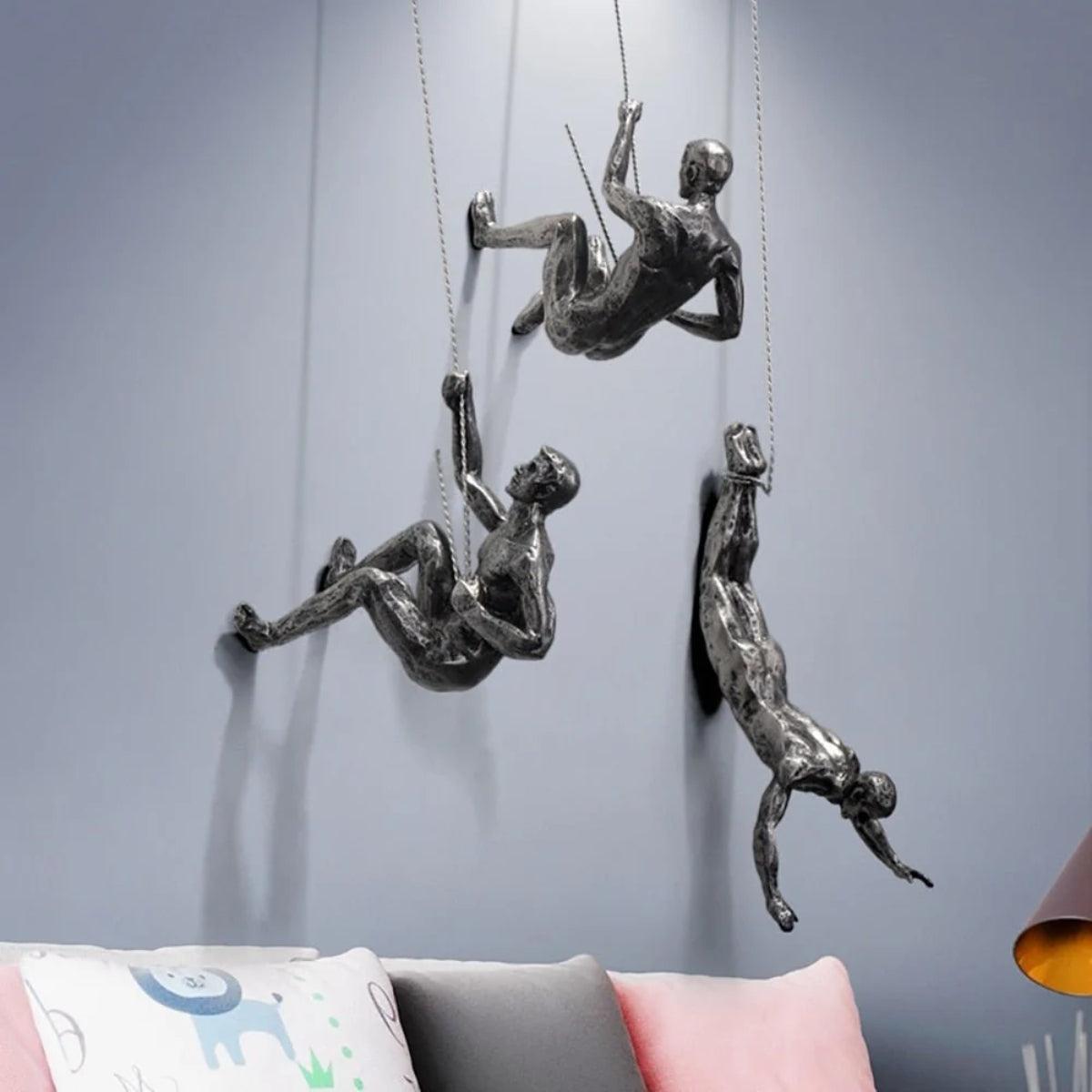 Climbing Hanging Man Figure Wall Art For Home Decor