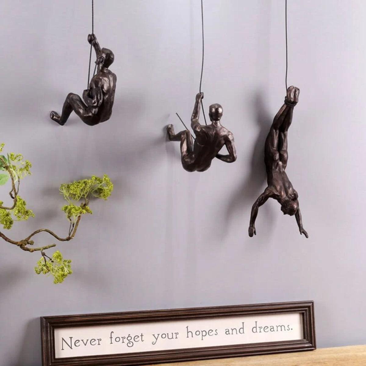 Climbing Hanging Man Figure Wall Art For Home Decor