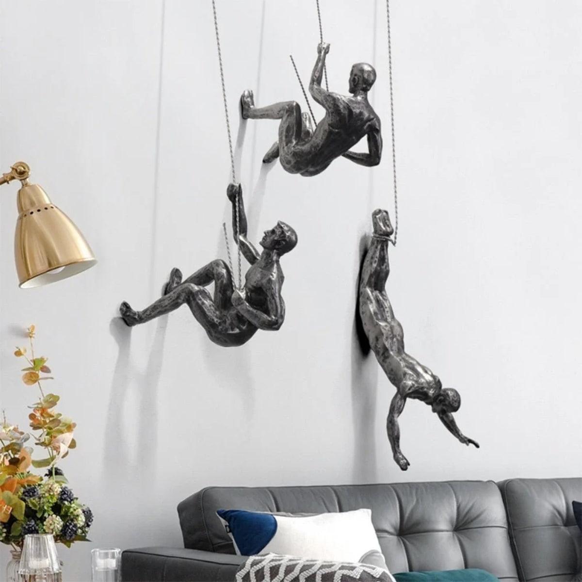 Climbing Hanging Man Figure Wall Art For Home Decor