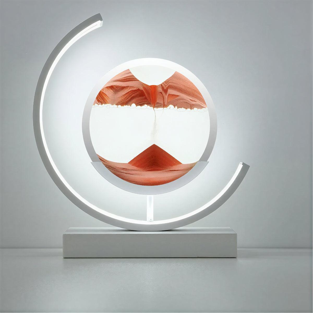 Crescent Shaped Table Lamp With Dynamic Moving Sand Art