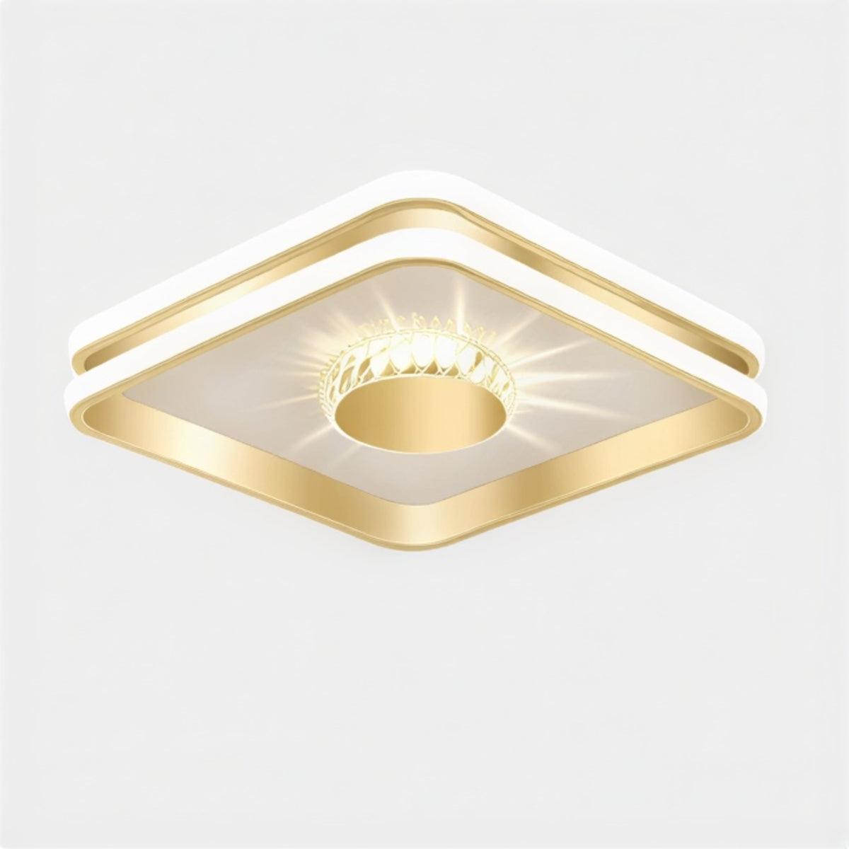 Crystal Accent Semi Flush Mount Ceiling Lighting Fixture