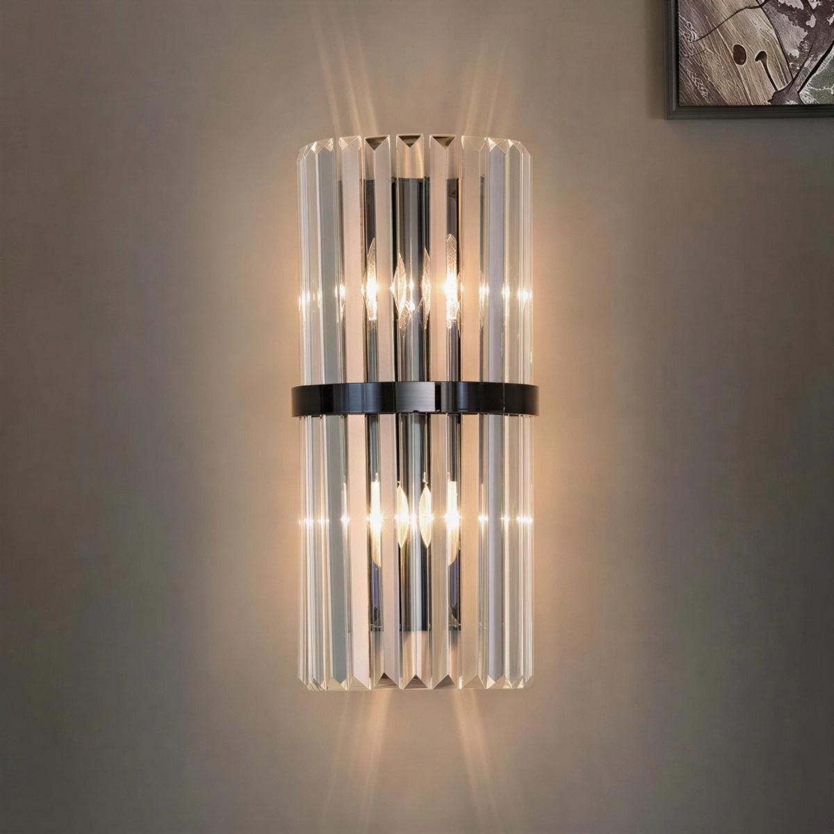 Crystal Caged Wall Sconce Light Fixture