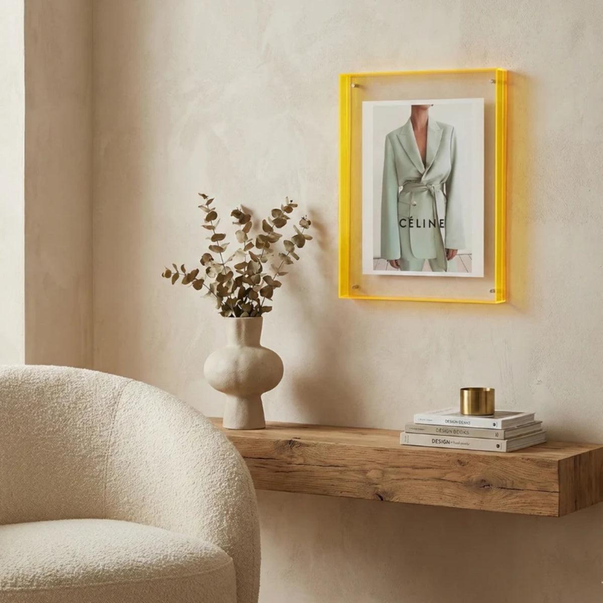 Custom Picture Frame With Bold Vibrant Edge For Photos And Poster Display
