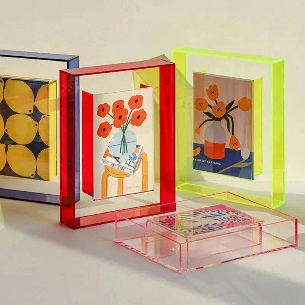 Custom Picture Frame With Bold Vibrant Edge For Photos And Poster Display