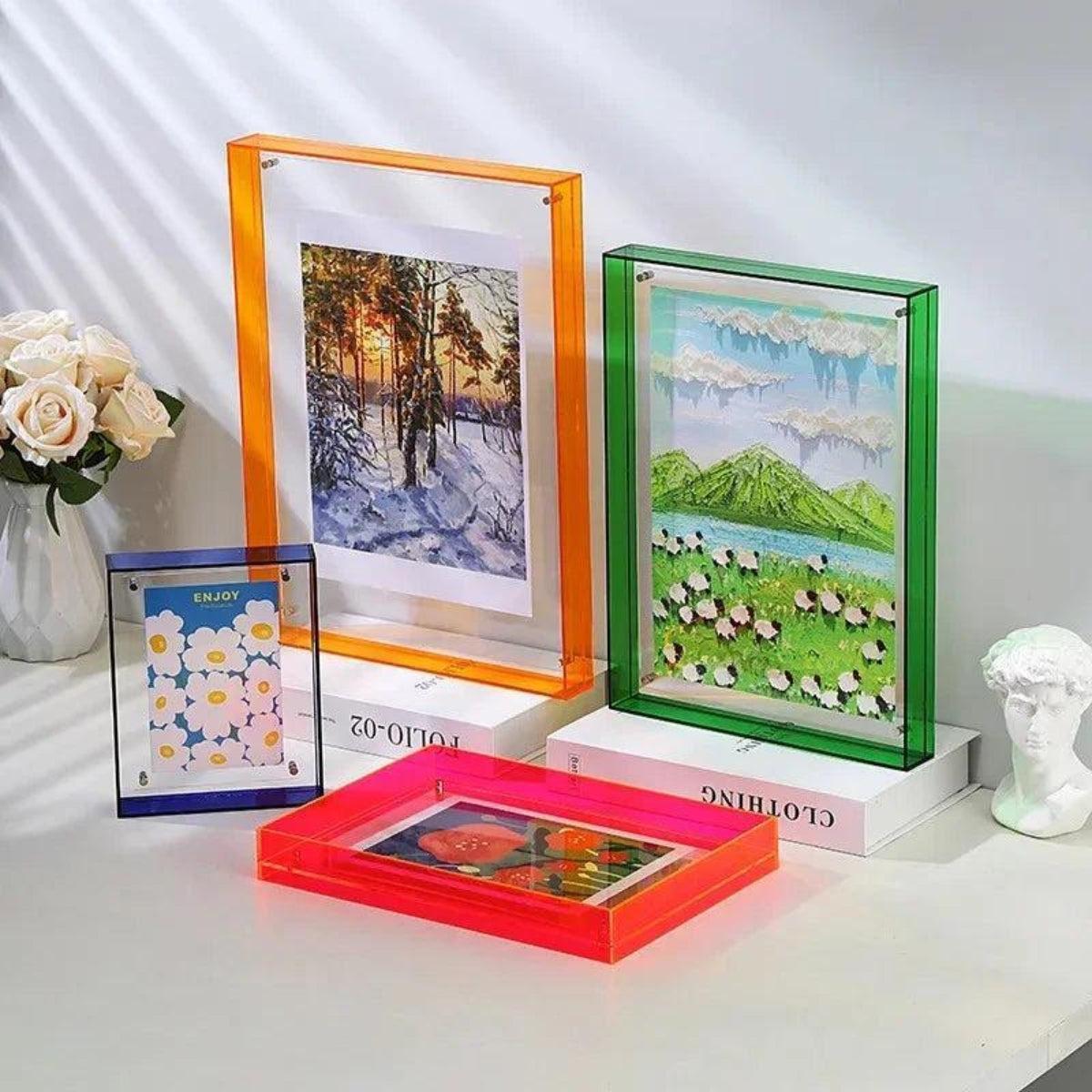 Custom Picture Frame With Bold Vibrant Edge For Photos And Poster Display