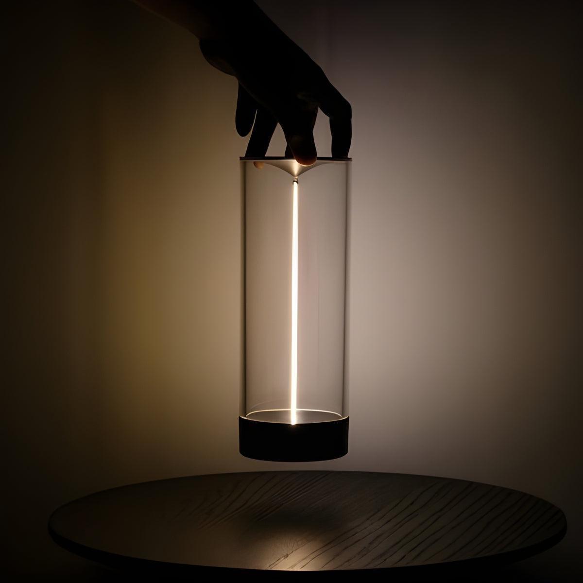 Cylinder Shaped Cordless Rechargeable Table Lamp With Touch Dimmer Control