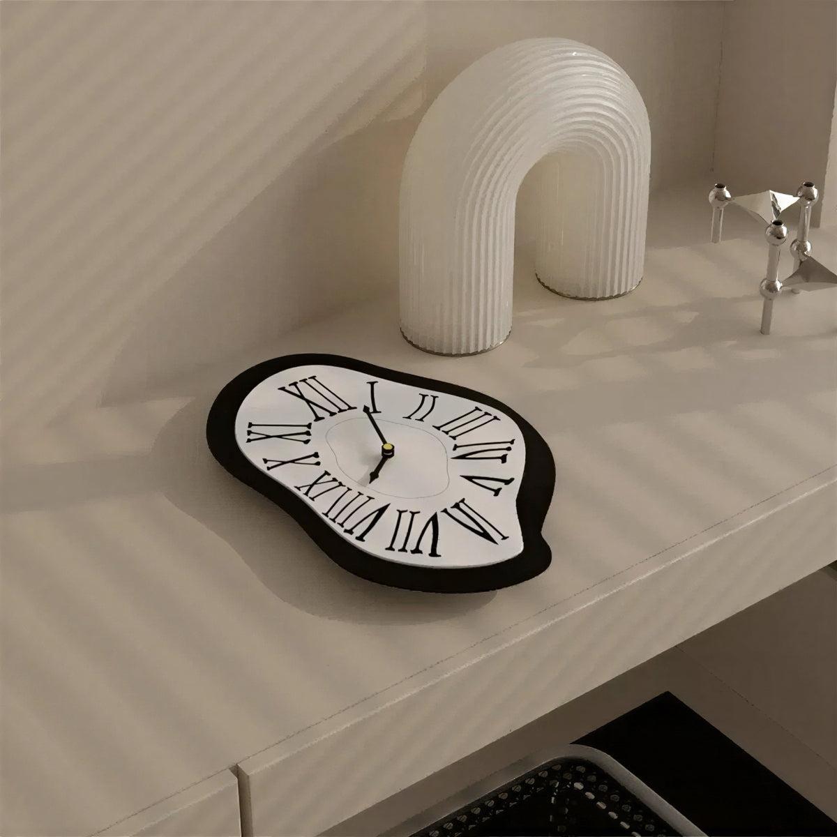 Dali Inspired Roman Numeral Melting Wall Clock for Home Decor
