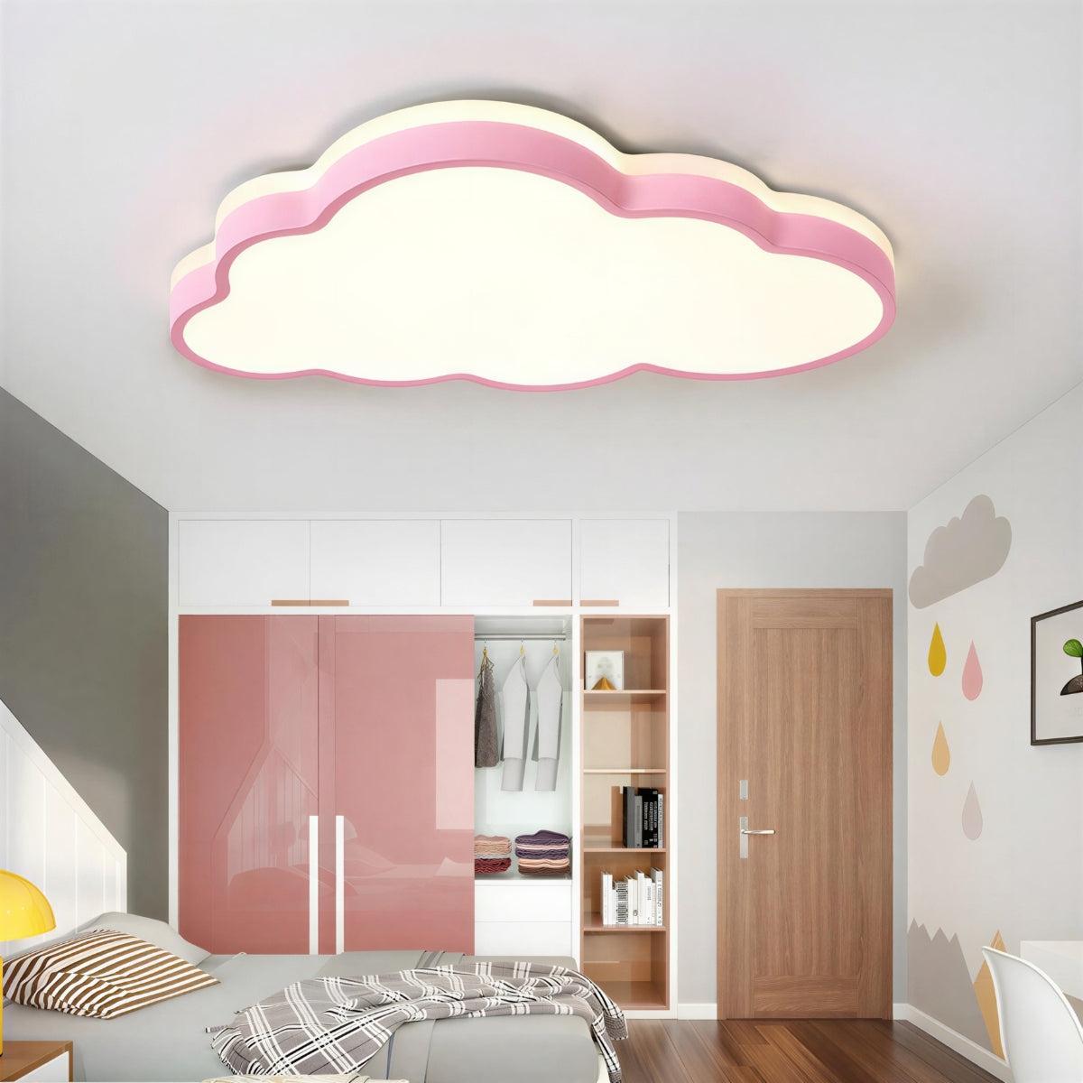 Decorative Cloud Shaped Flush Mount Ceiling Light Fixture With Dimmable Glow