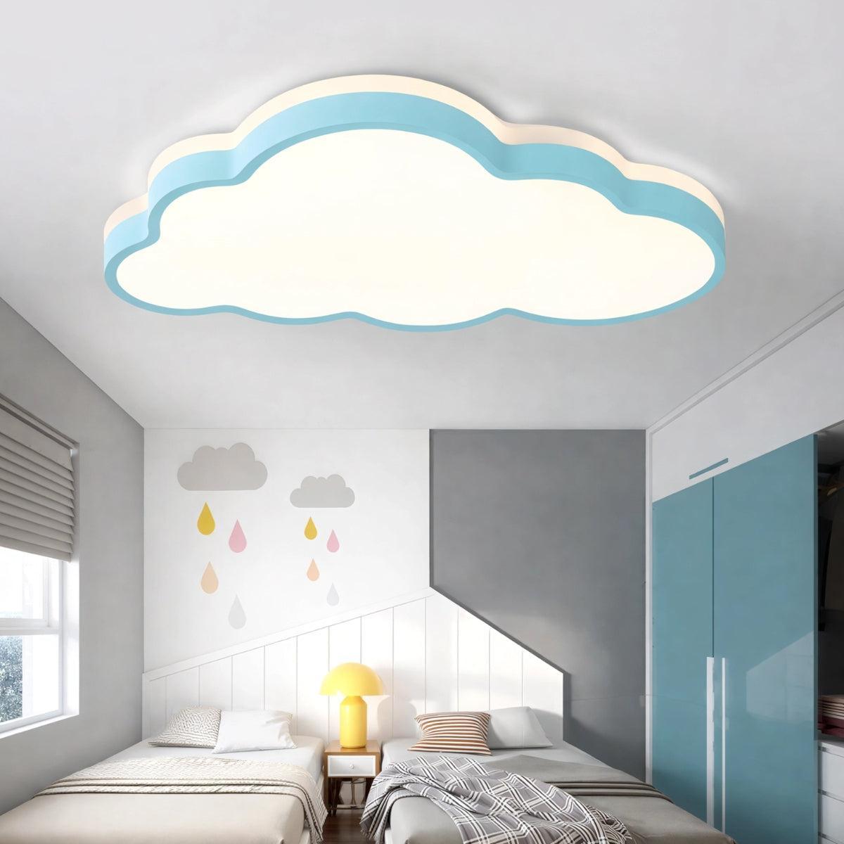 Decorative Cloud Shaped Flush Mount Ceiling Light Fixture With Dimmable Glow