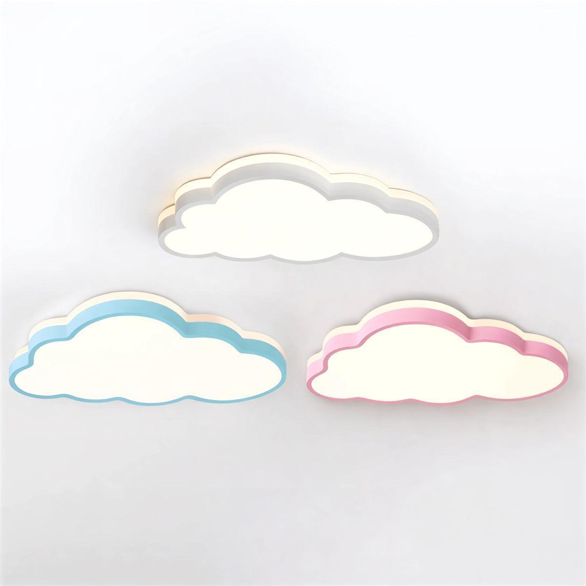 Decorative Cloud Shaped Flush Mount Ceiling Light Fixture With Dimmable Glow