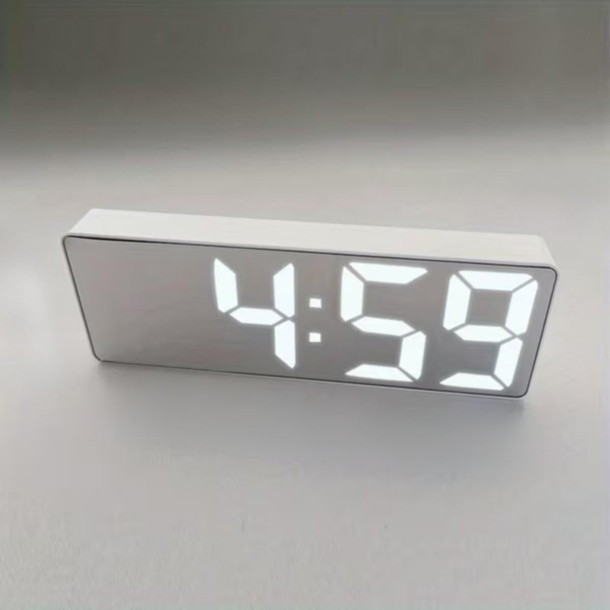 Digital Alarm Clock With Auto Dimming Mirrored Display Screen