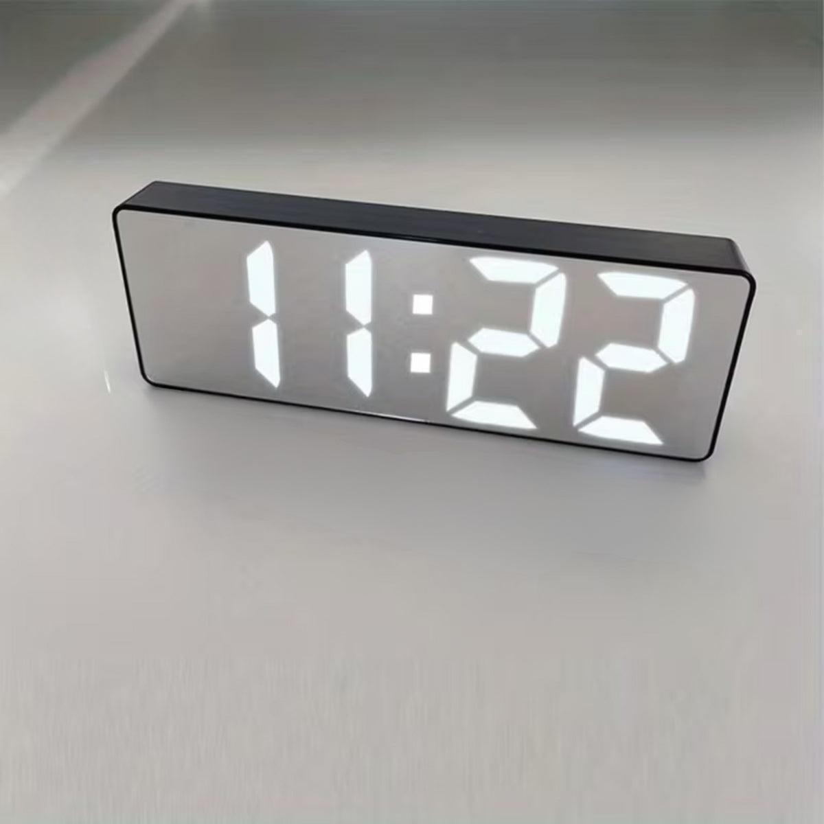 Digital Alarm Clock With Auto Dimming Mirrored Display Screen