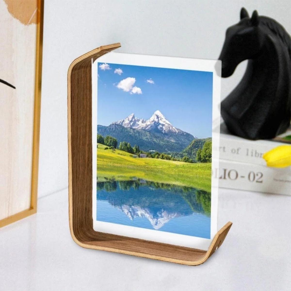 Double Sided Freestanding Picture Frame With Modern Transparent Display