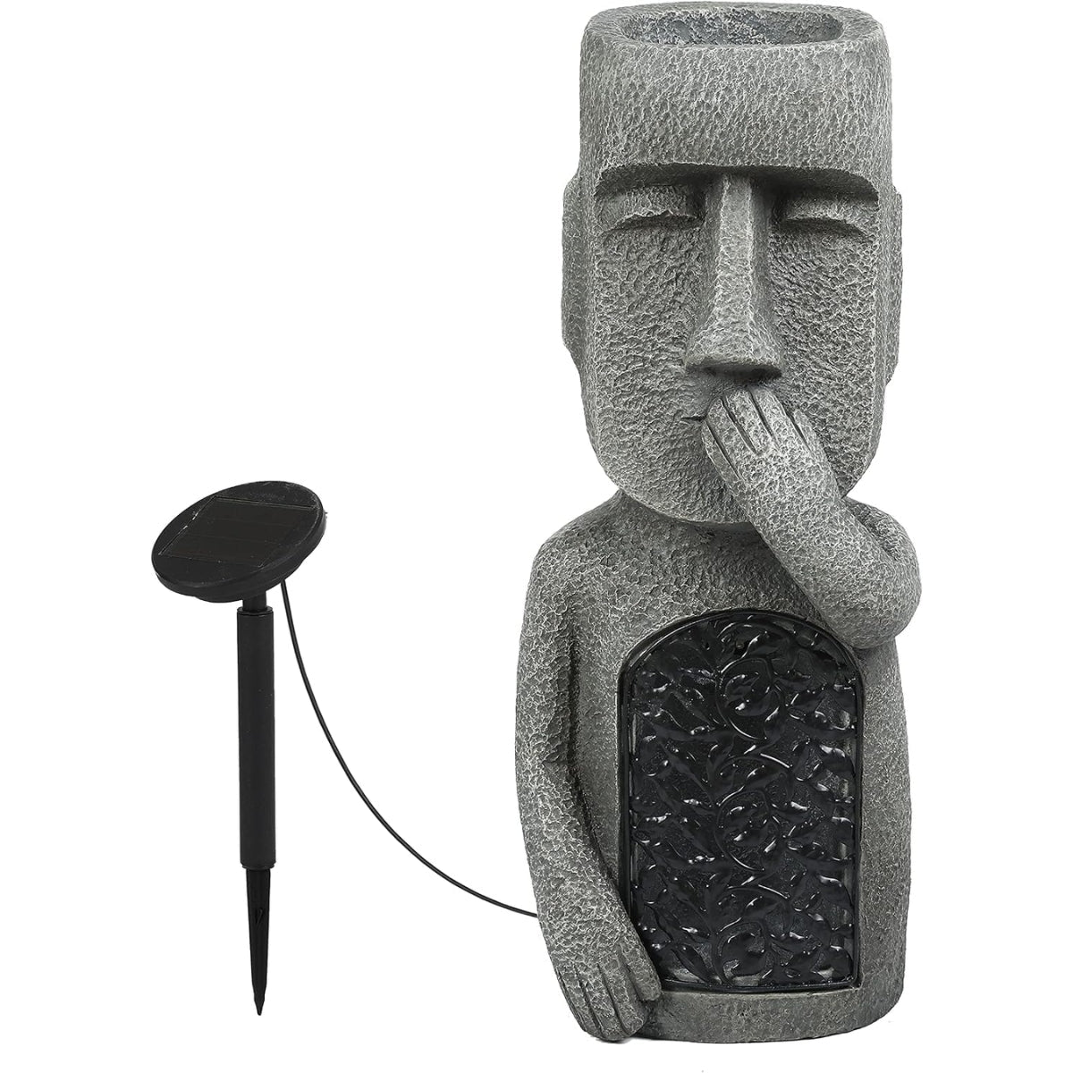 Easter Island Statue Solar Garden Light For Outdoors With Warm Glow