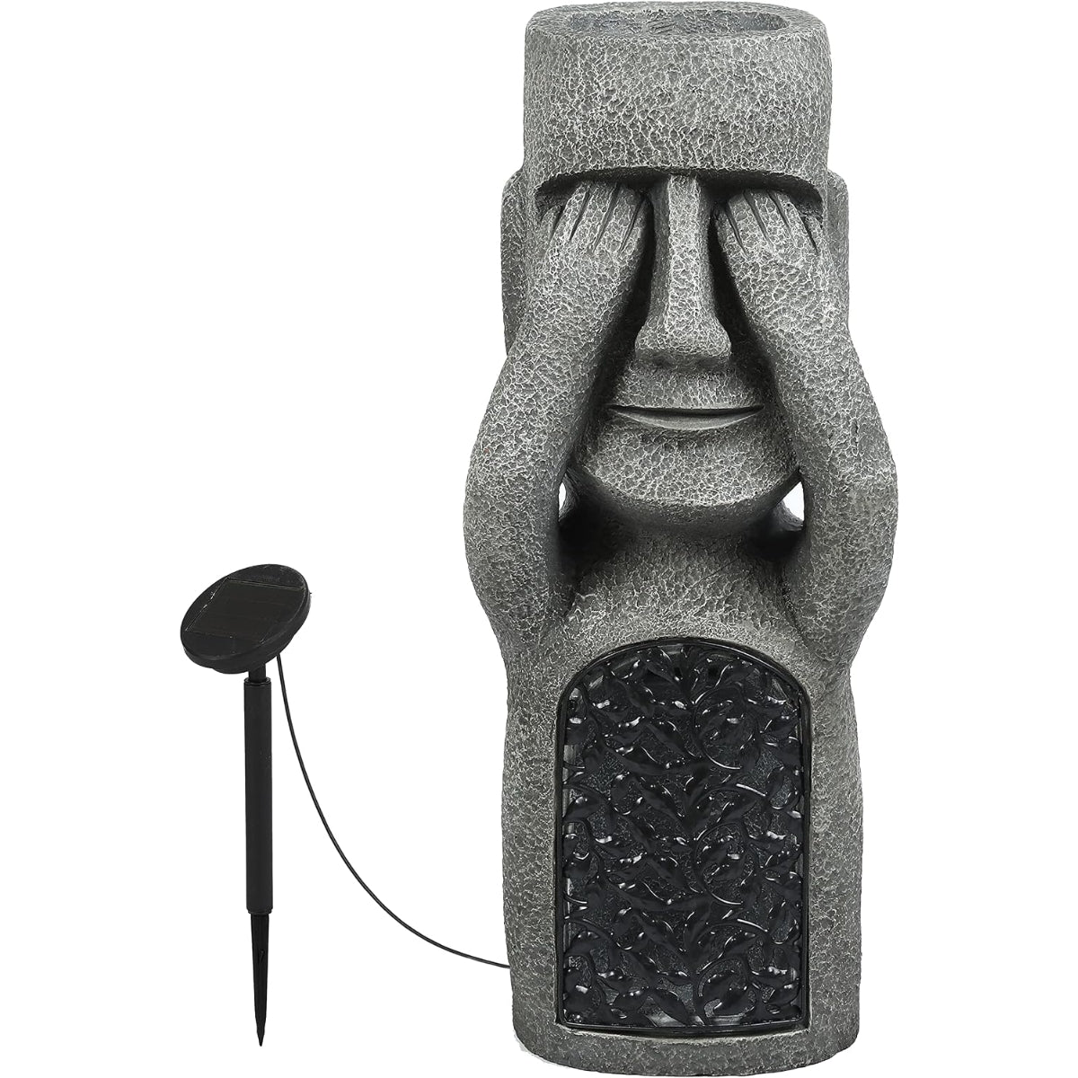 Easter Island Statue Solar Garden Light For Outdoors With Warm Glow
