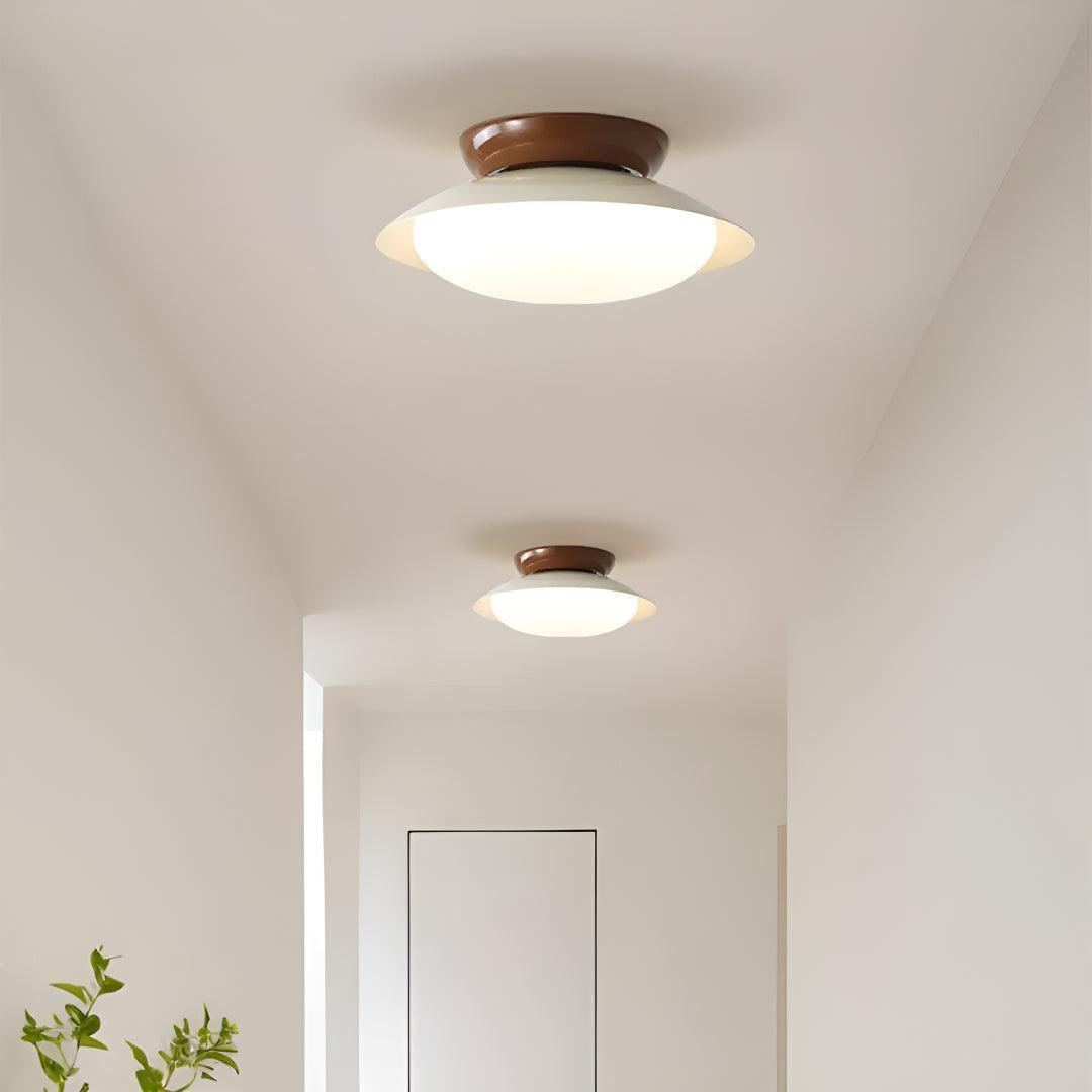Flush Mount Ceiling Light Fixture With Mid Century Minimalist Dome Design