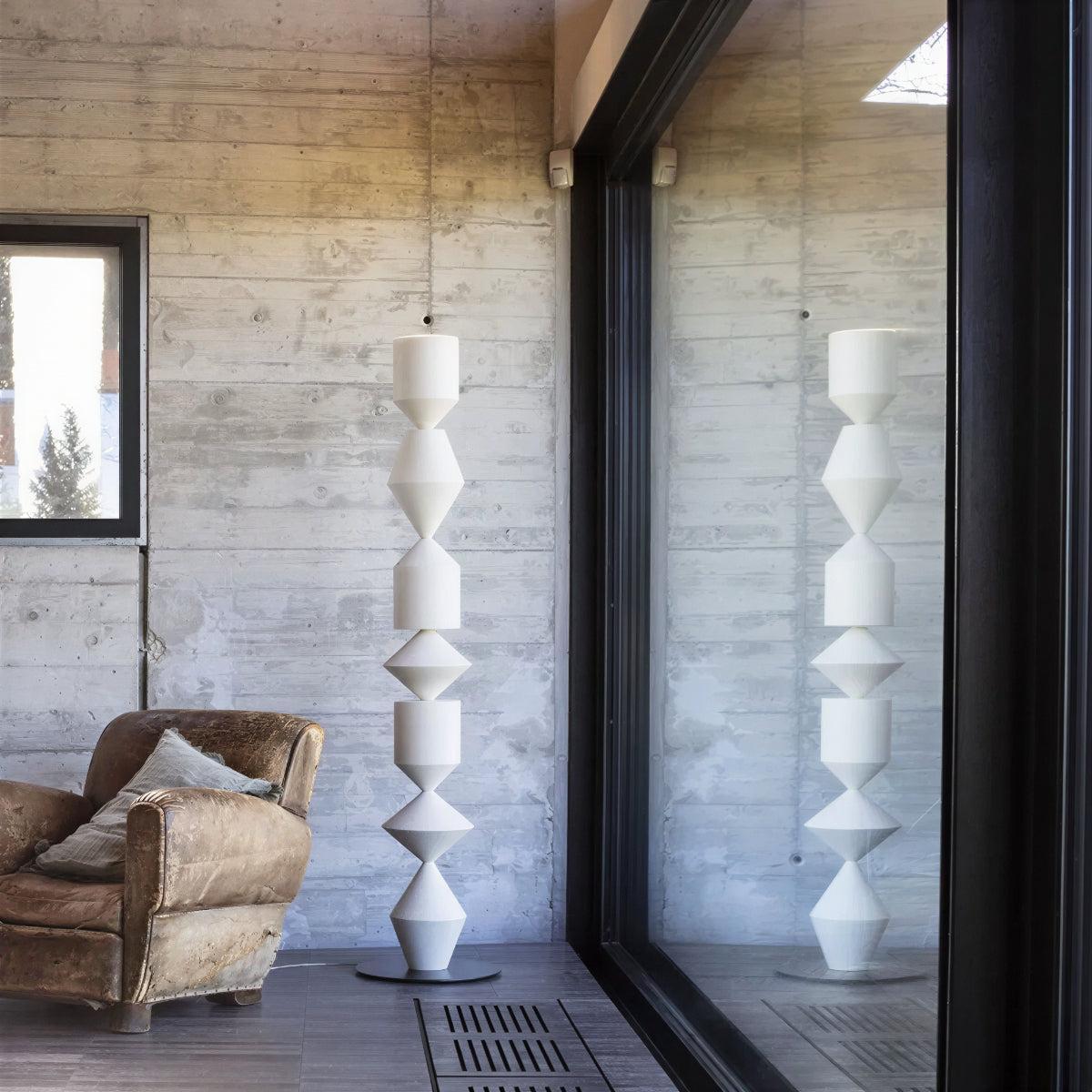 Geometric Floor Lamp With Sculptural Design