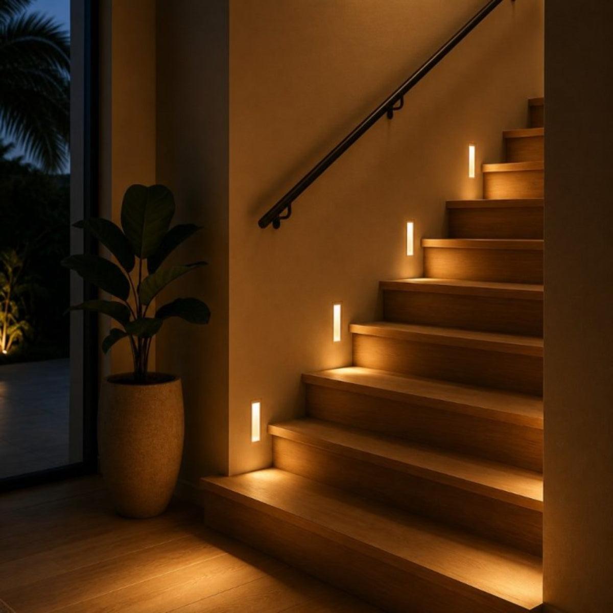 Indoor Stairwell Light Fixtures With Recessed Design