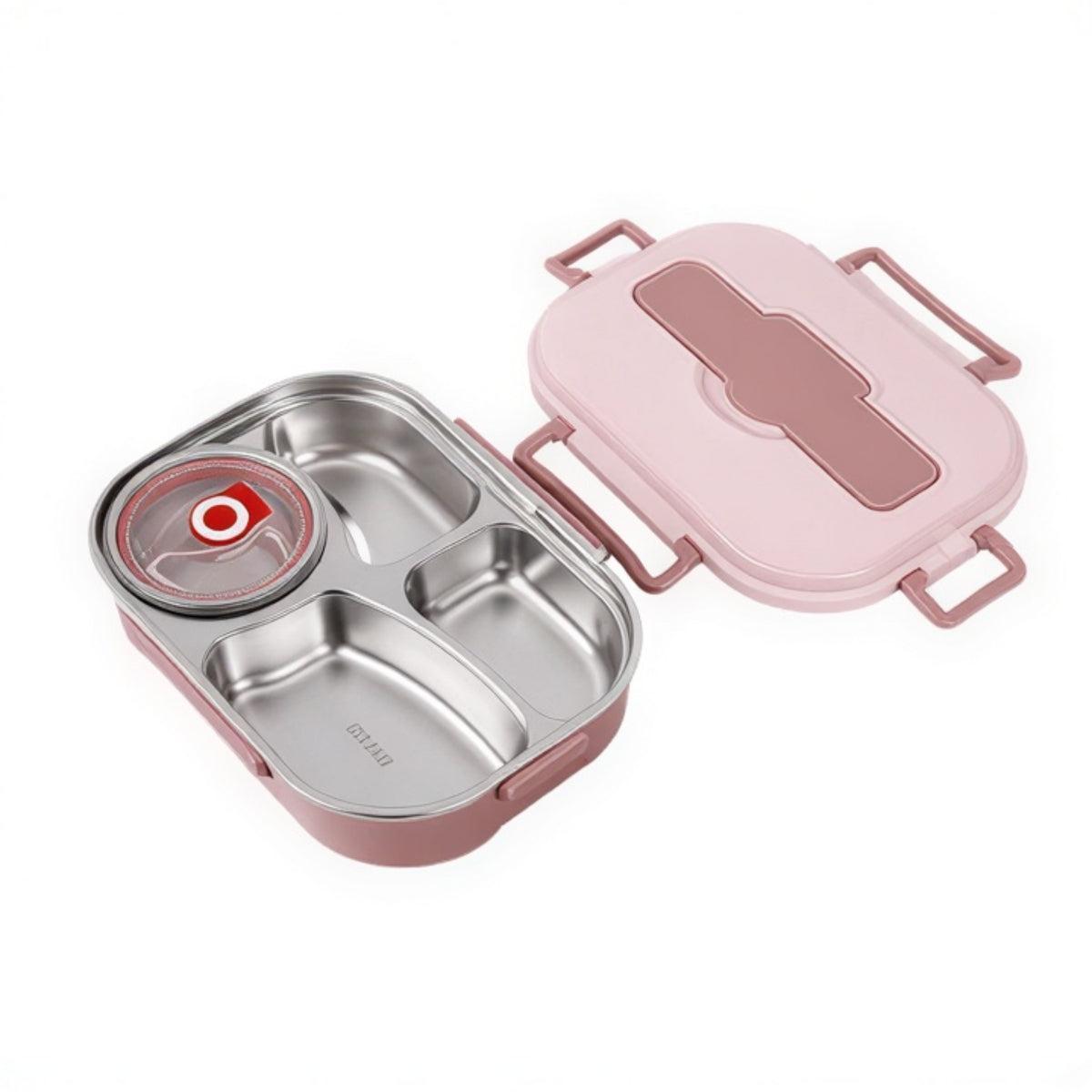 Insulated Bento Lunch Box With Soup Bowl And Multiple Compartments