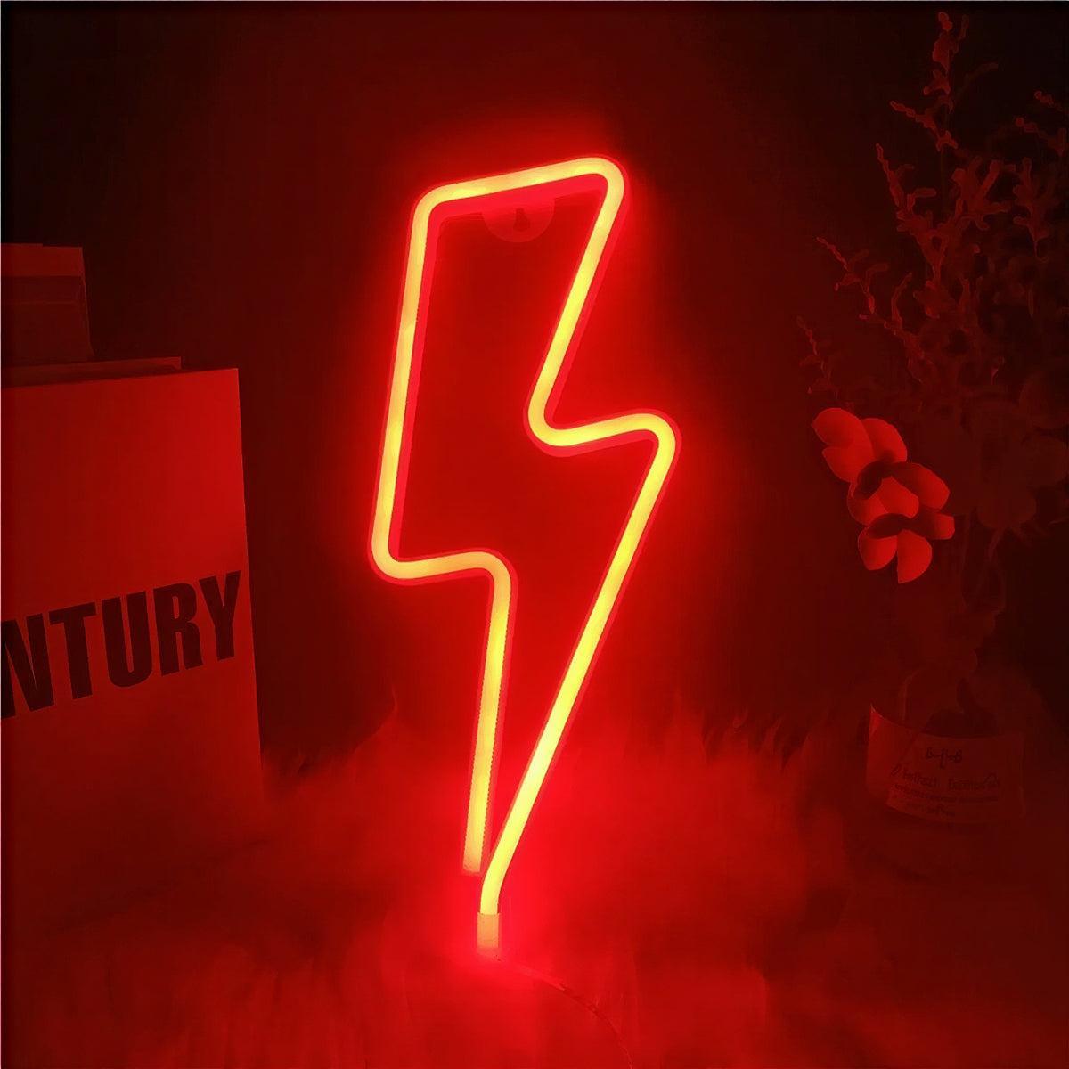 Lightning Bolt Neon Sign for Wall Art