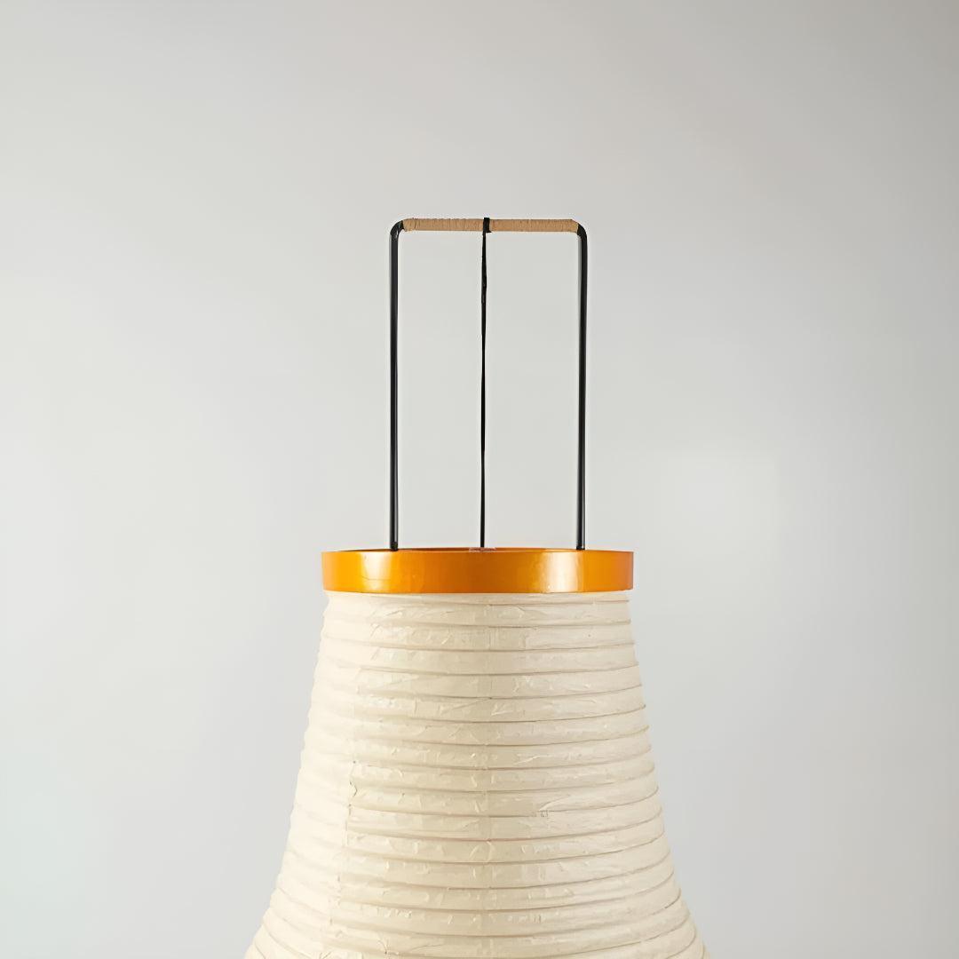 Mid Century Japandi Washi Styled Tiered Paper Floor Lamp With Sculptural Ambient Lighting