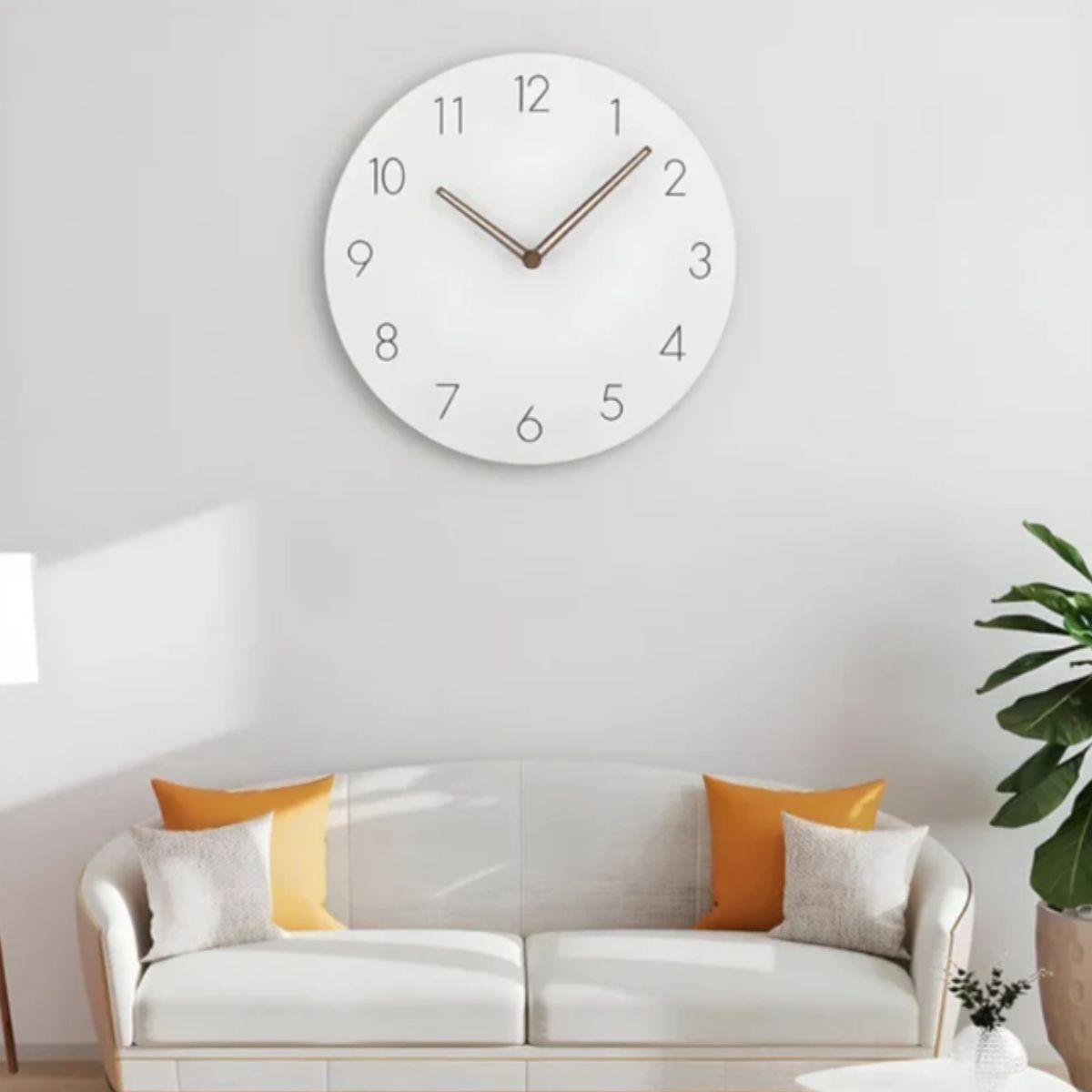 Mid Century Minimalist Wall Clock With Silent Quartz Movement