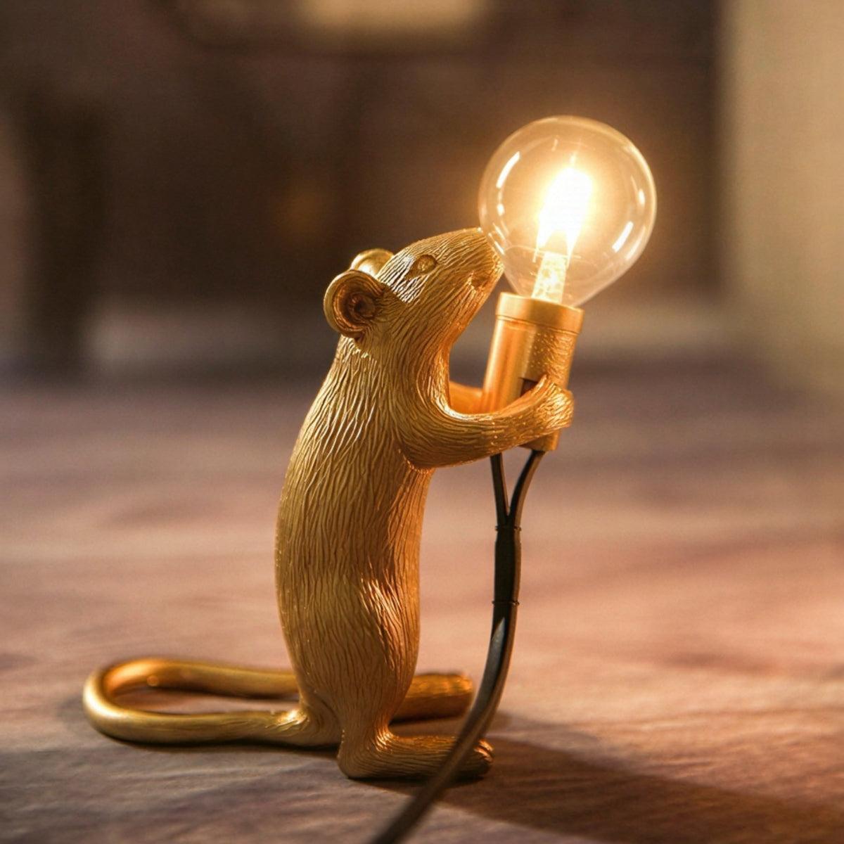 Miniature Table Lamp Mouse Figures For Desk