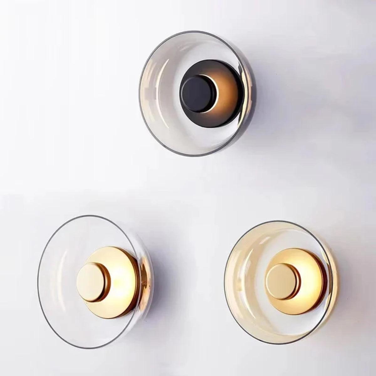 Minimalist Round Glass Shade Wall Sconce Light Fixture