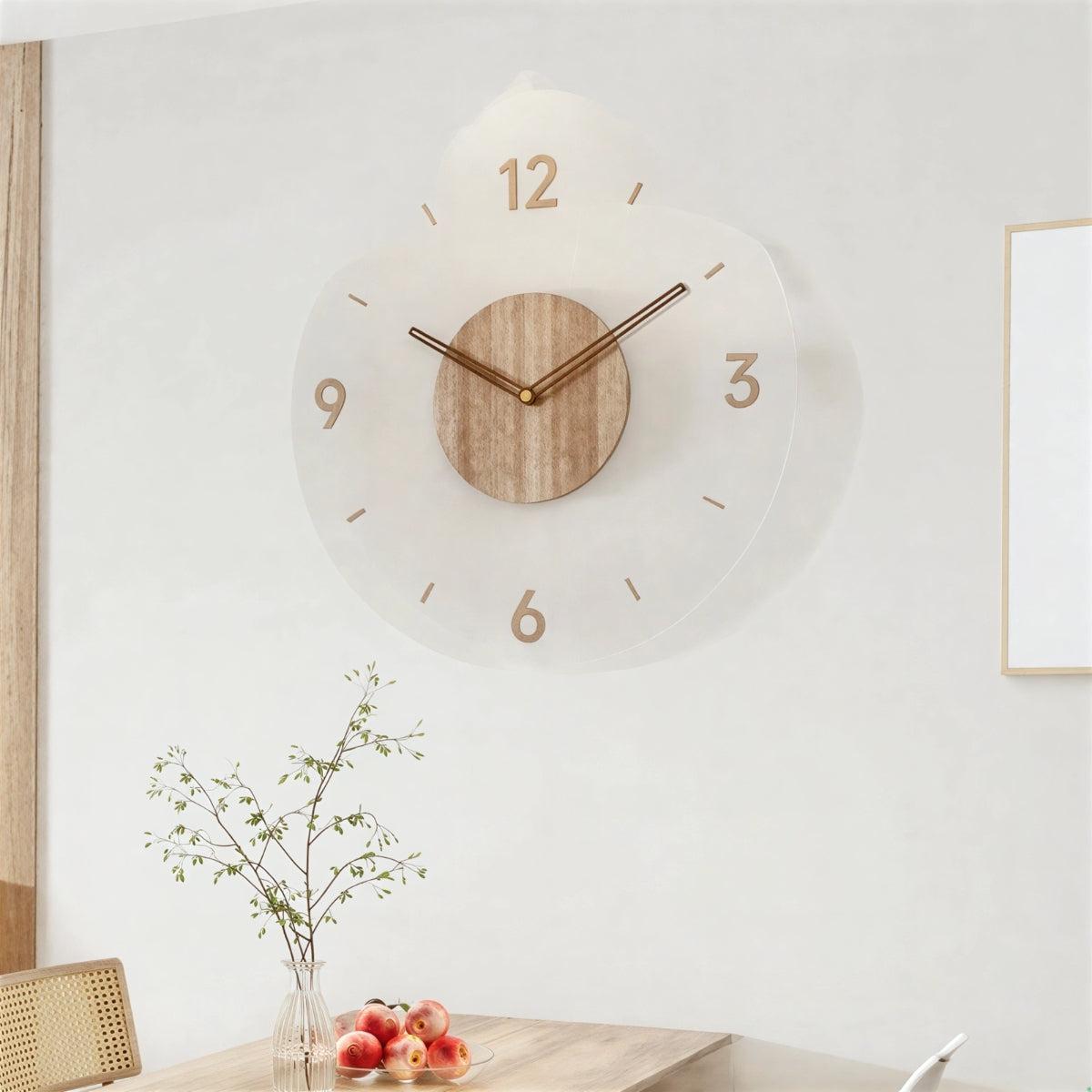 Minimalist Silent Wooden Styled Wall Clock For Modern Living Room