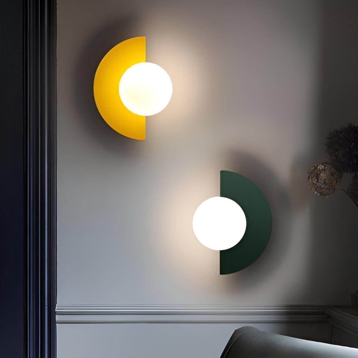 Minimalist Wall Sconce Light With Crescent Globe Bulb Design