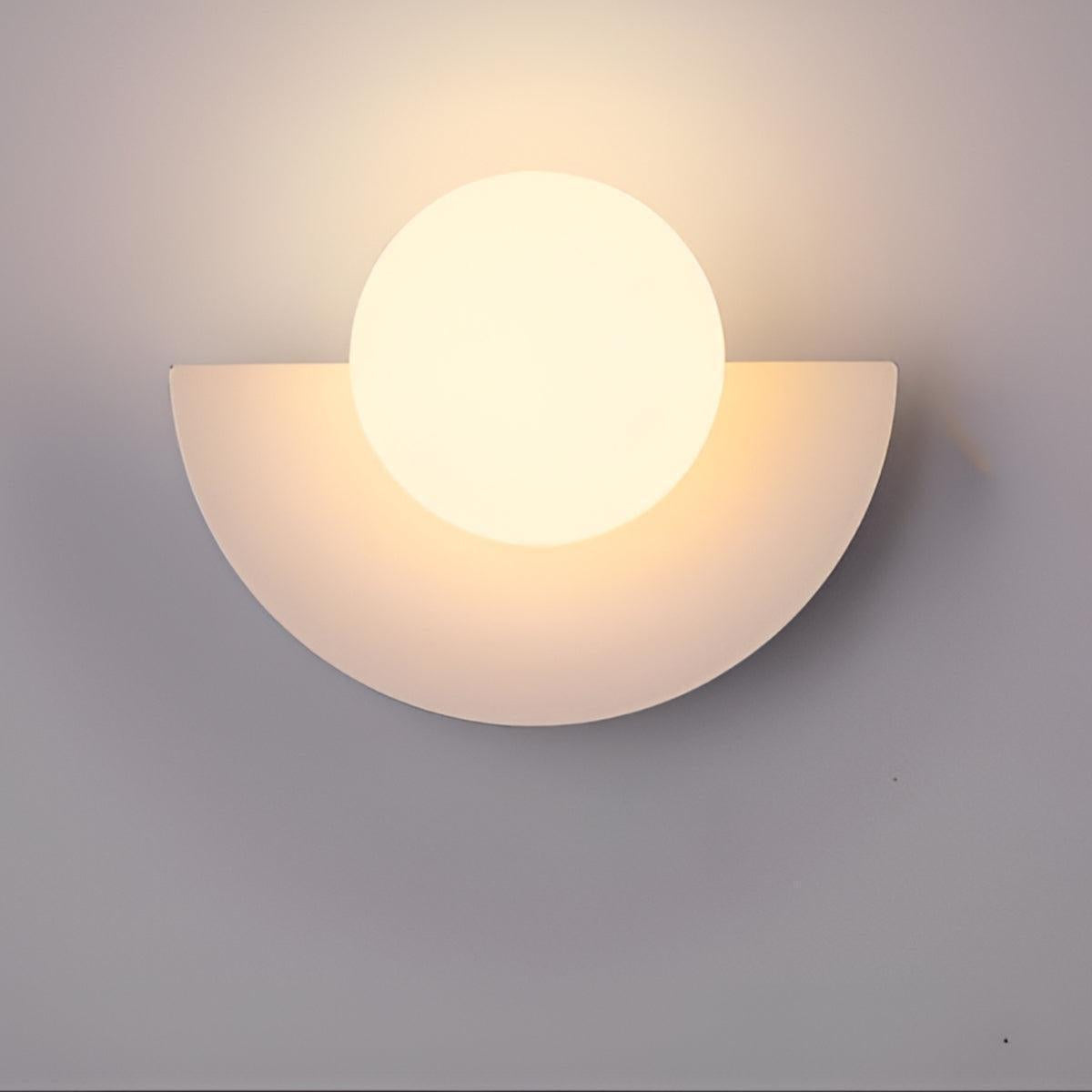 Minimalist Wall Sconce Light With Crescent Globe Bulb Design