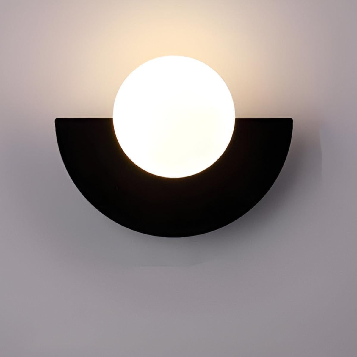 Minimalist Wall Sconce Light With Crescent Globe Bulb Design