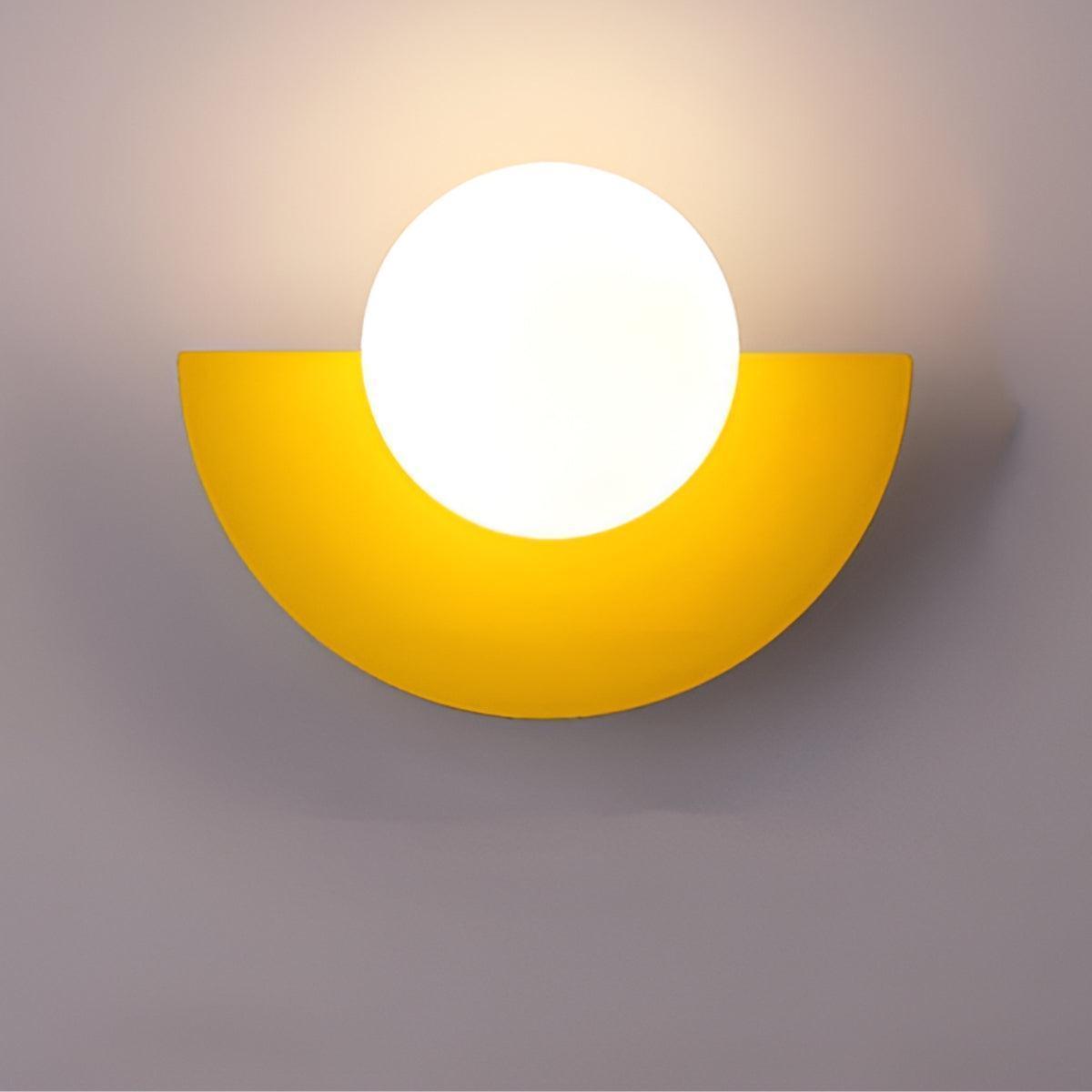 Minimalist Wall Sconce Light With Crescent Globe Bulb Design