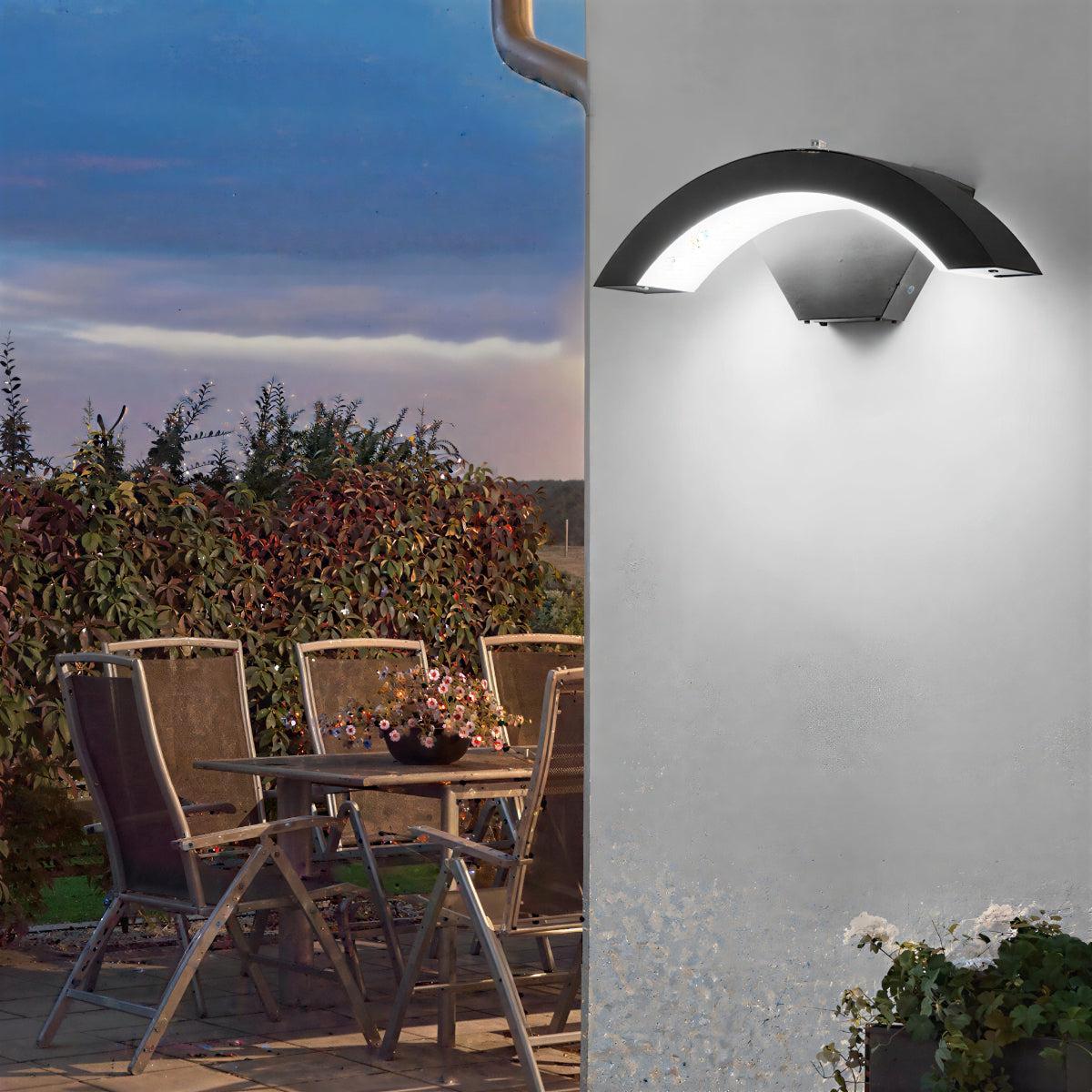 Modern Curved Arc Outdoor Exterior Wall Light Fixture
