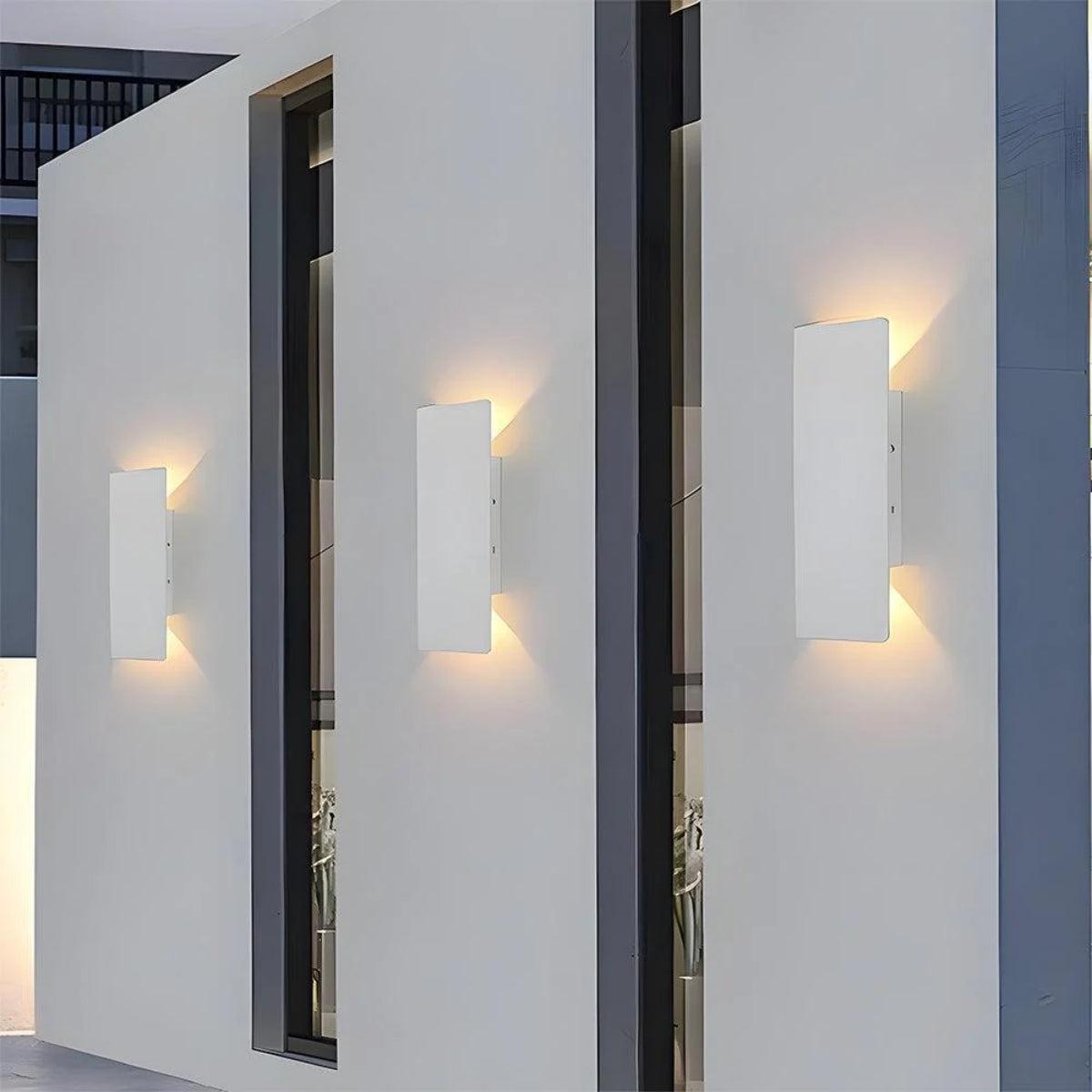 Modern Outdoor Exterior Wall Light With Dual Up Down Illumination