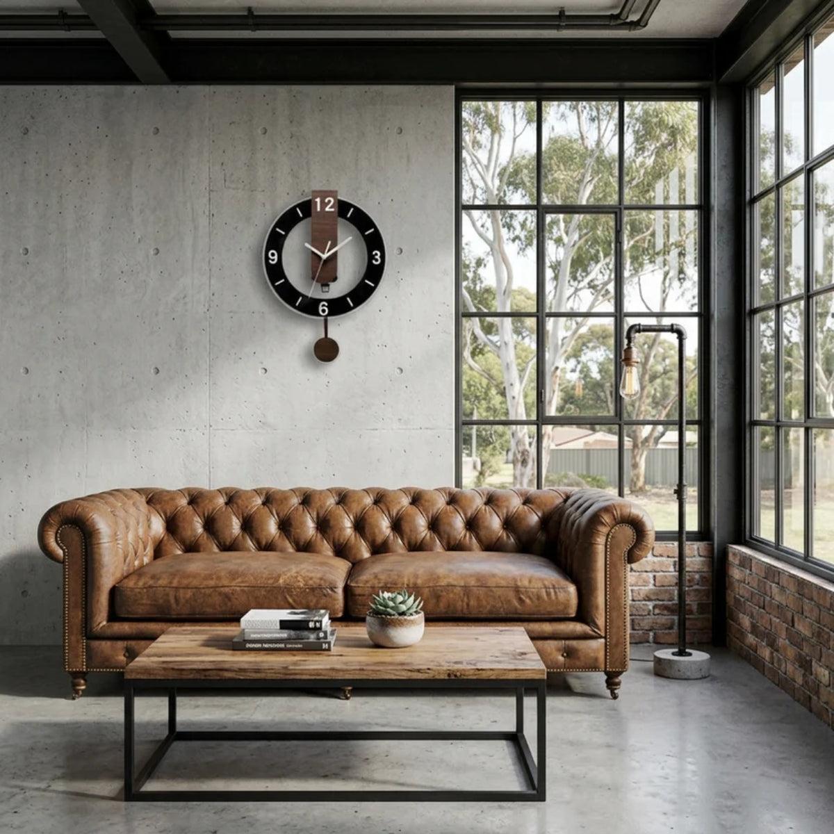 Modern Pendulum Wall Clock for Living Room Decor