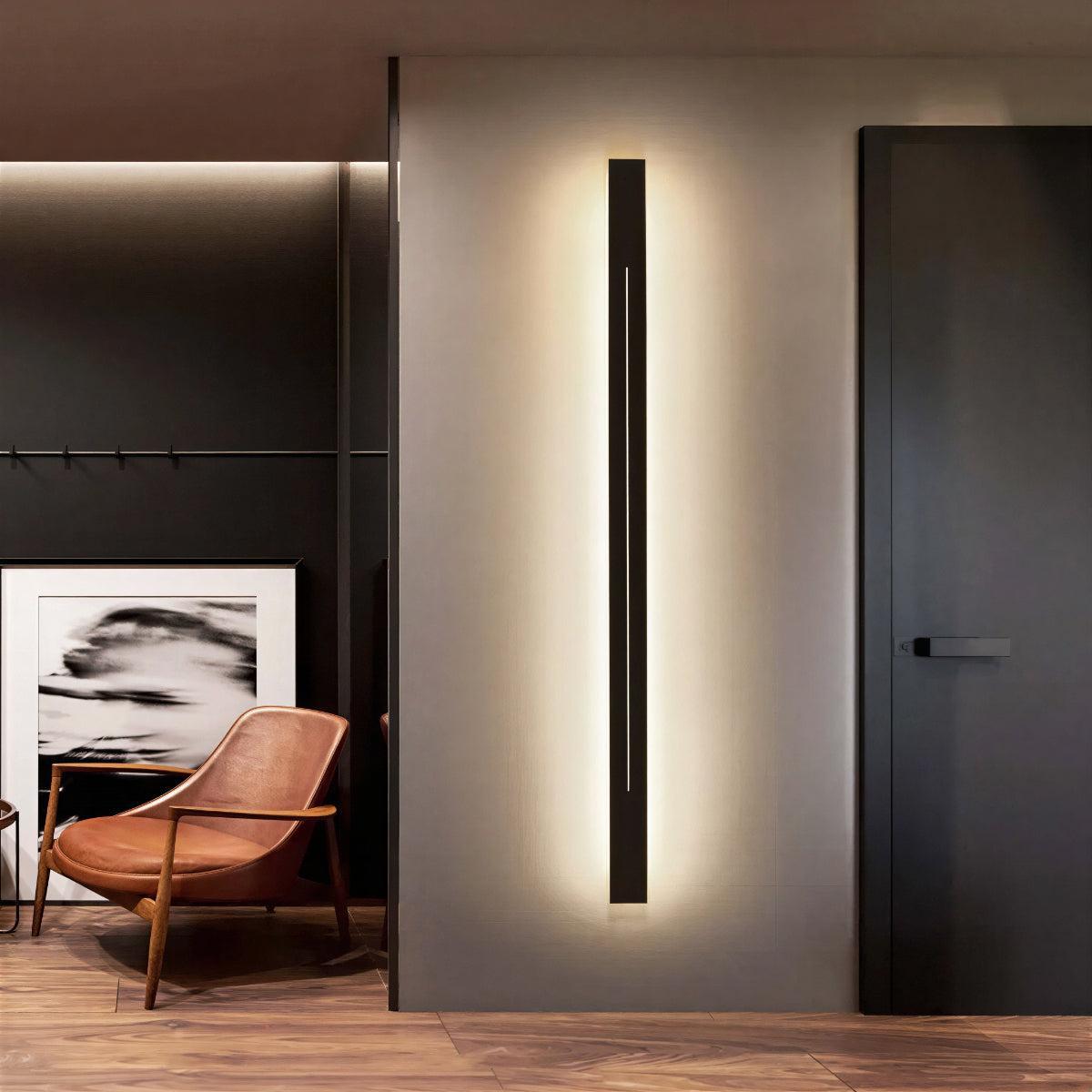 Modern Vertical And Linear Bar Wall Light With Ambient Lighting