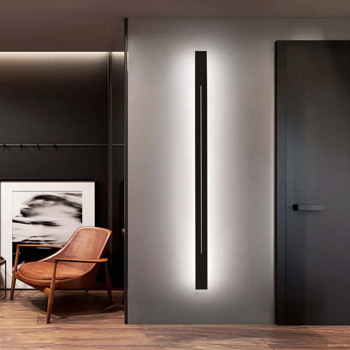 Modern Vertical And Linear Bar Wall Light With Ambient Lighting