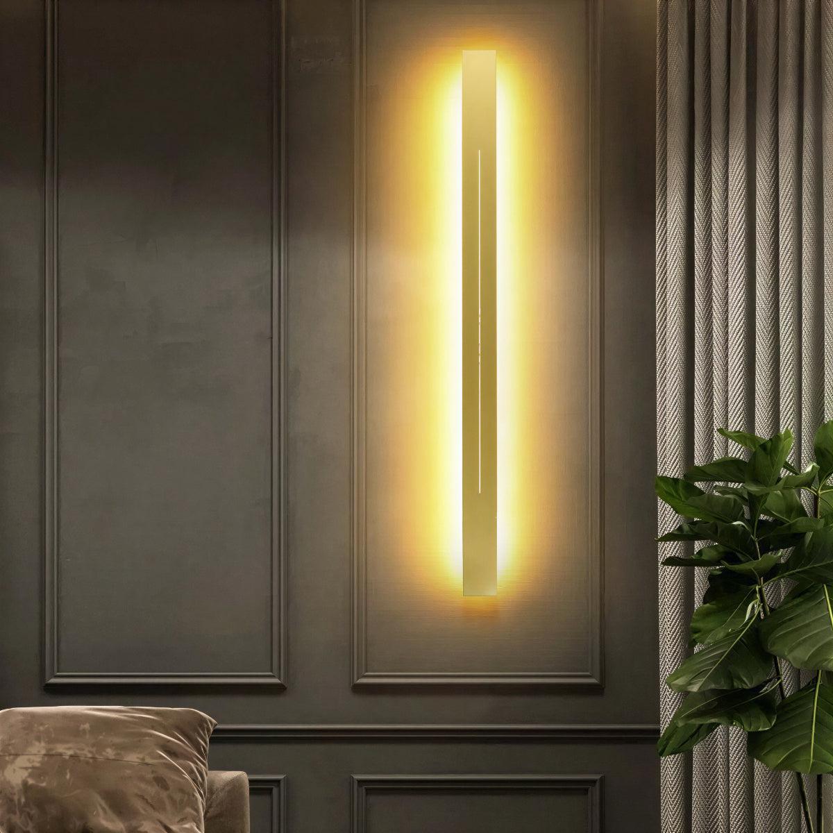 Modern Vertical And Linear Bar Wall Light With Ambient Lighting