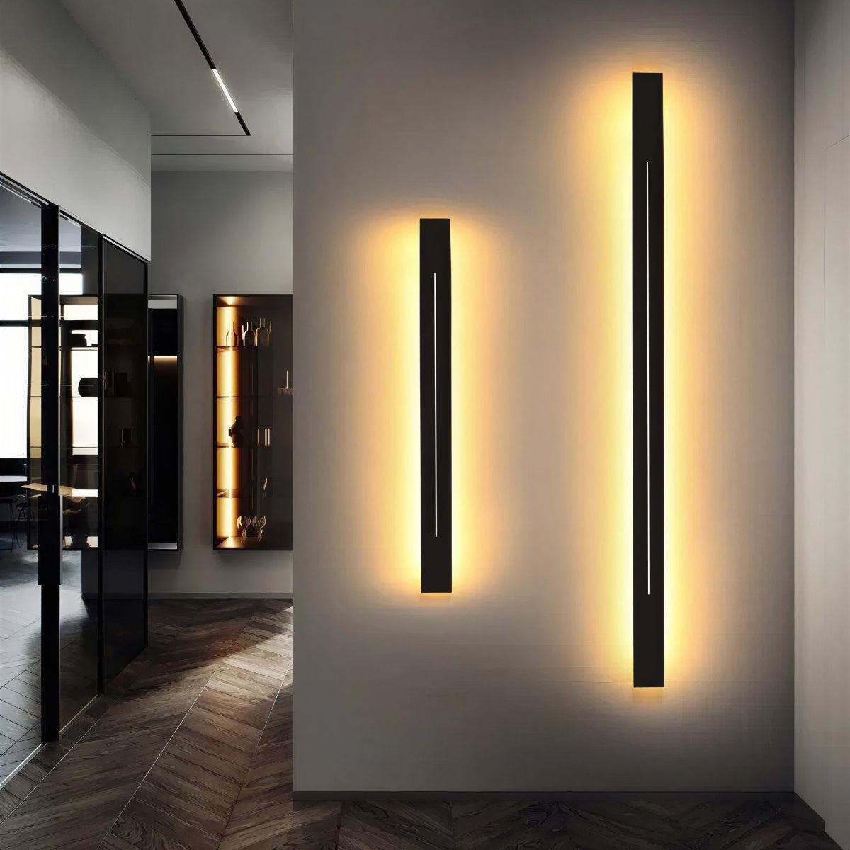 Modern Vertical And Linear Bar Wall Light With Ambient Lighting