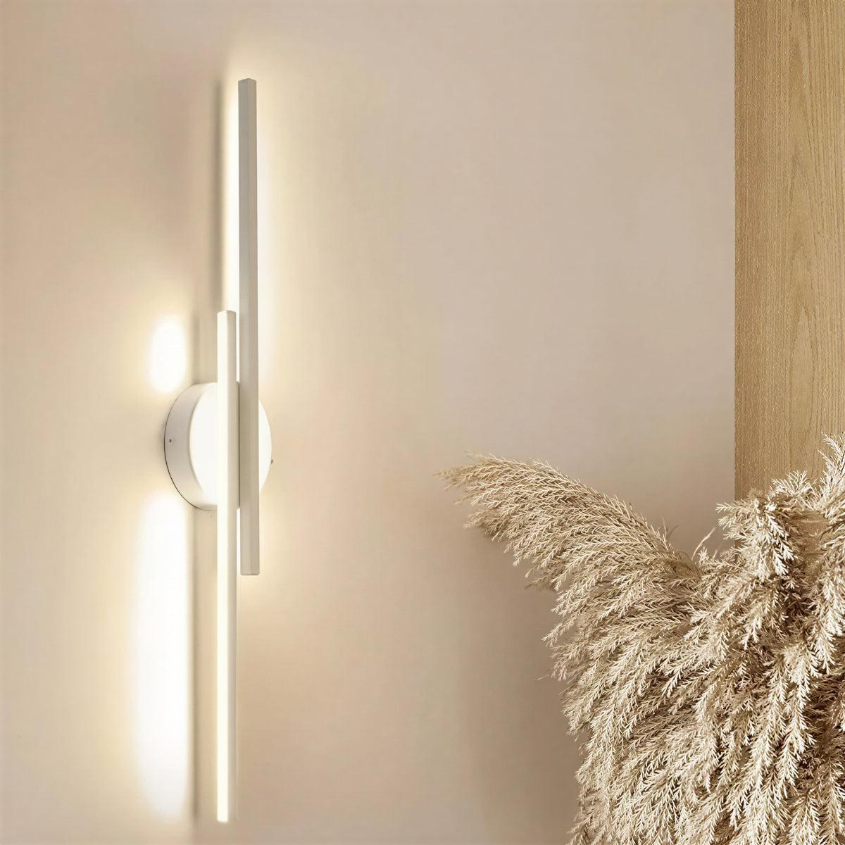 Modern Vertical Wall Sconce Light With Disc Design