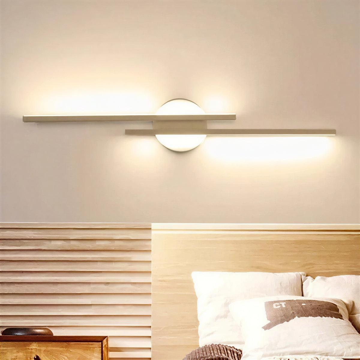 Modern Vertical Wall Sconce Light With Disc Design