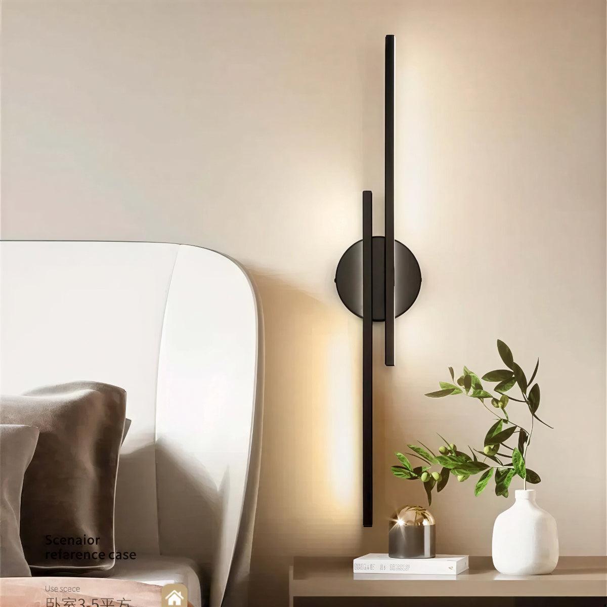 Modern Vertical Wall Sconce Light With Disc Design
