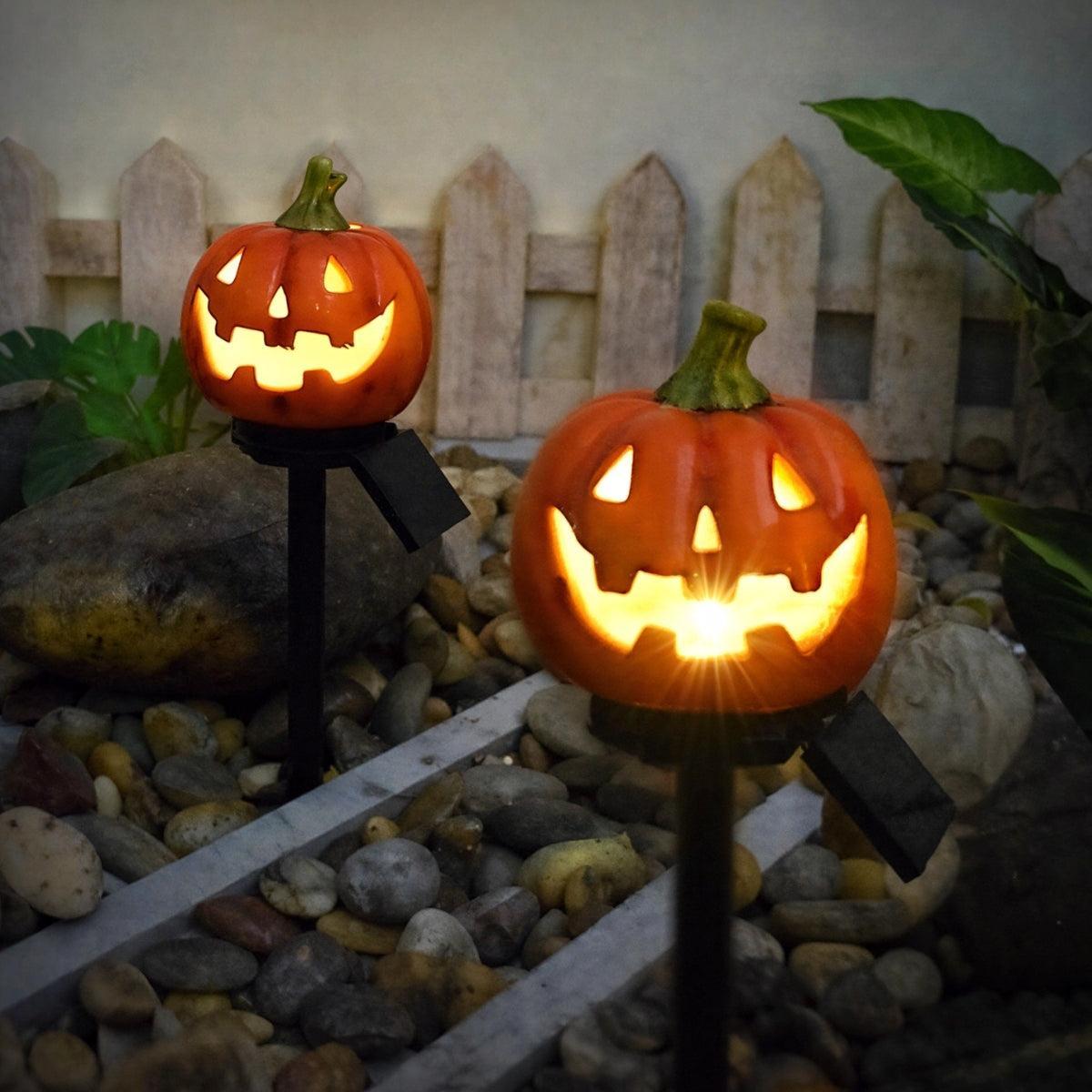 Outdoor Halloween Pumpkin Solar Light With Ground Stake