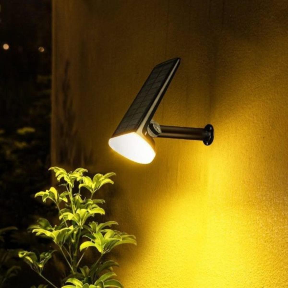 Outdoor Solar Fence, Wall Or Ground Light With Adjustable Head