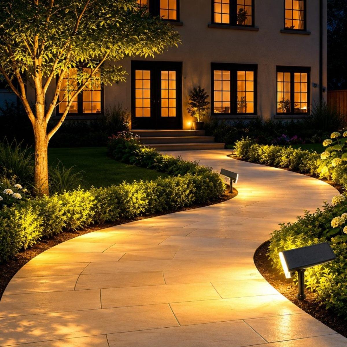 Outdoor Solar Fence, Wall Or Ground Light With Adjustable Head