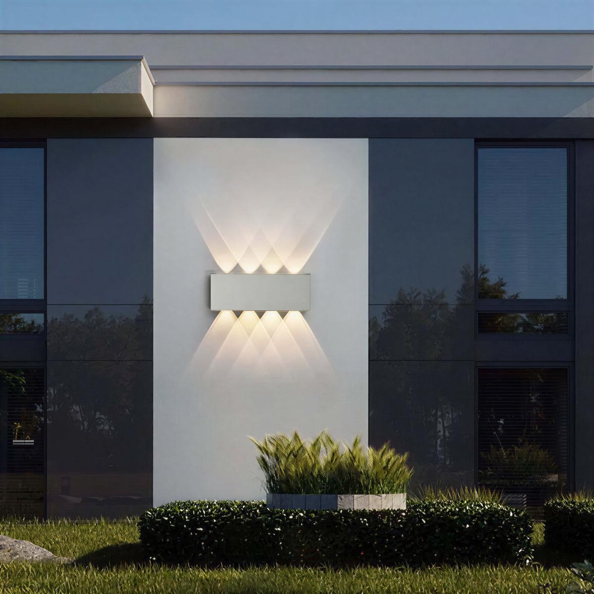 Outdoor Wall Light With Curved Dual Up Down Design