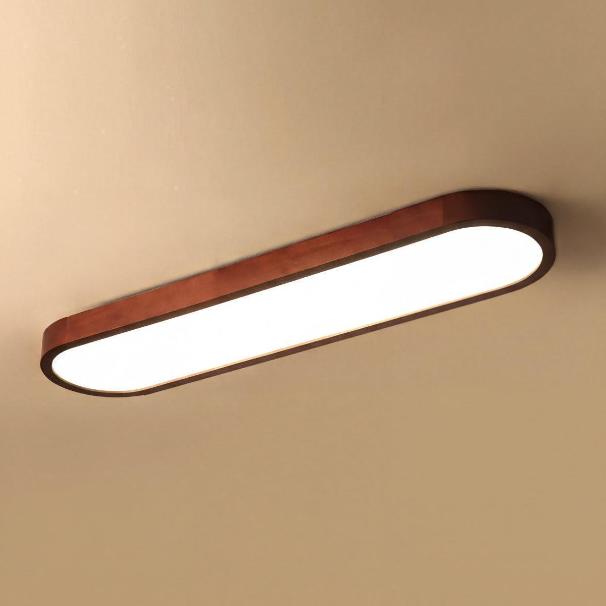 Oval Shaped Linear Flush Mount Ceiling Light Fixture